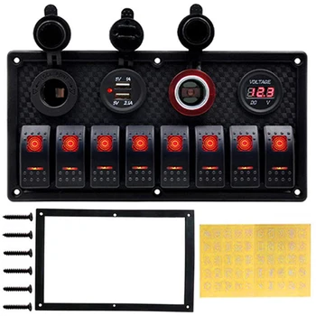 DC 12-24V Boat Marine Rocker Switch Panel LED Dual USB Socket Charger 1A&2.1A Voltmeter for Car RV Truck Camper GPS Mobiles
DC 12-24V Boat Marine Rocker Switch Panel LED Dual USB Socket Charger 1A&2.1A Voltmeter for Car RV Truck Camper GPS Mobiles