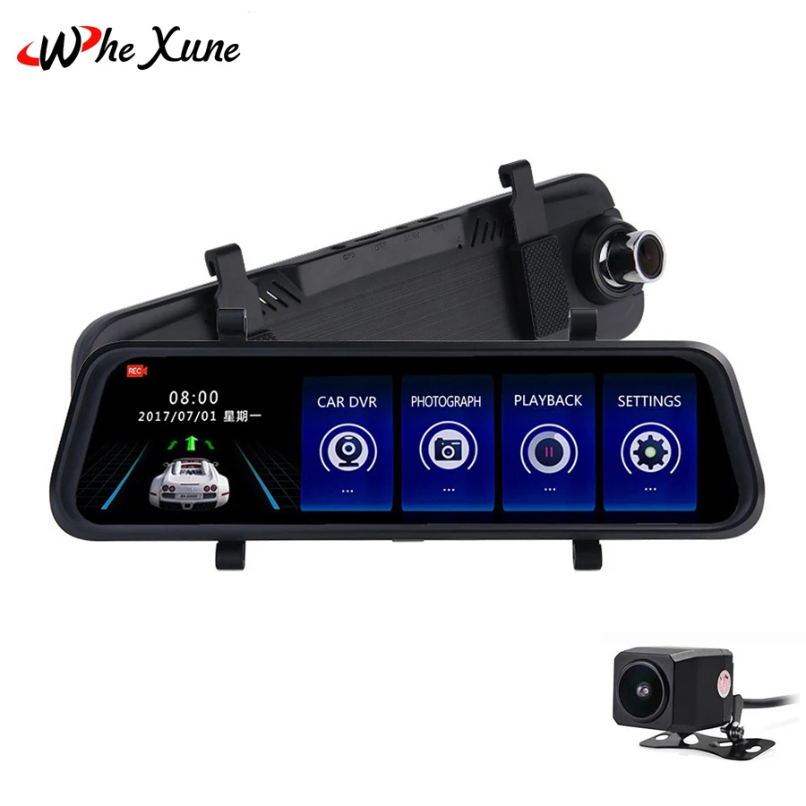 WHEXUNE Full HD 1296P Car DVR 10 Inch Rear view Mirror Dash cam 720P Rear camera WDR night vision Dual Lens Car video Recorder
WHEXUNE Full HD 1296P Car DVR 10 Inch Rear view Mirror Dash cam 720P Rear camera WDR night vision Dual Lens Car video Recorder
