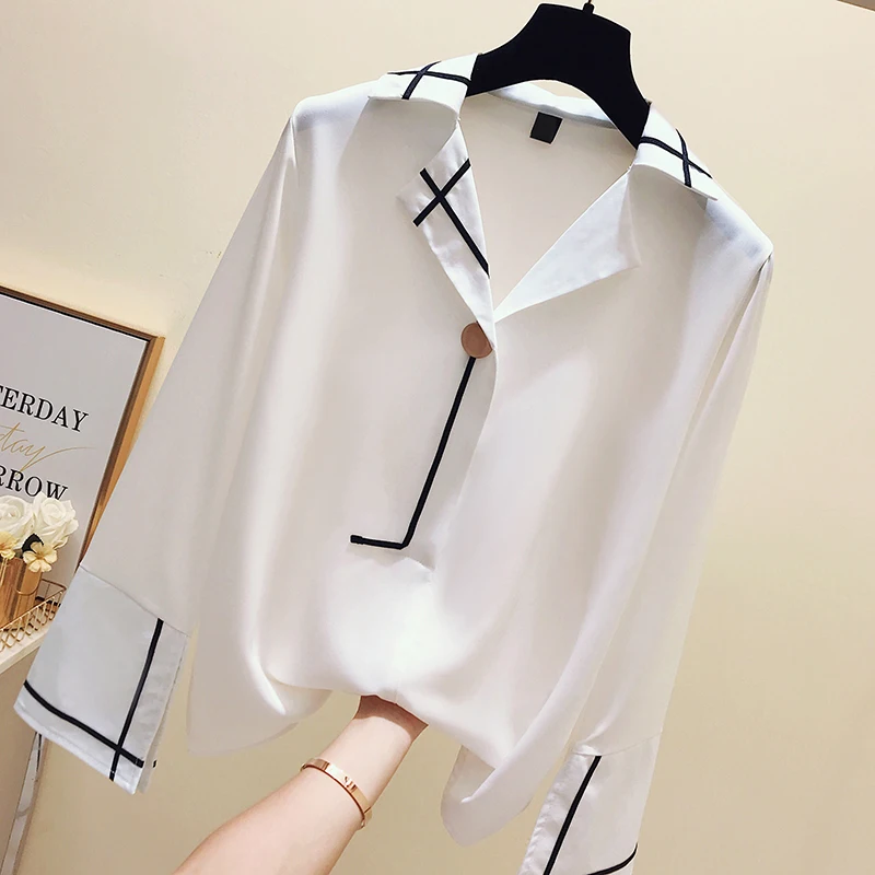 Fashion womens tops and blouses 2019 Spring new Solid long sleeve Chiffon shirts female Casual loose Elegant Office Blouse
Fashion womens tops and blouses 2019 Spring new Solid long sleeve Chiffon shirts female Casual loose Elegant Office Blouse