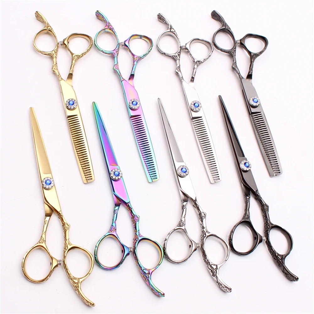 5.5" 16cm Customize Logo 440C Hairdressing Scissors Cutting Shears Thinning Scissors Plum Handle Hair Clipper Styling Tool C9002
5.5" 16cm Customize Logo 440C Hairdressing Scissors Cutting Shears Thinning Scissors Plum Handle Hair Clipper Styling Tool C9002