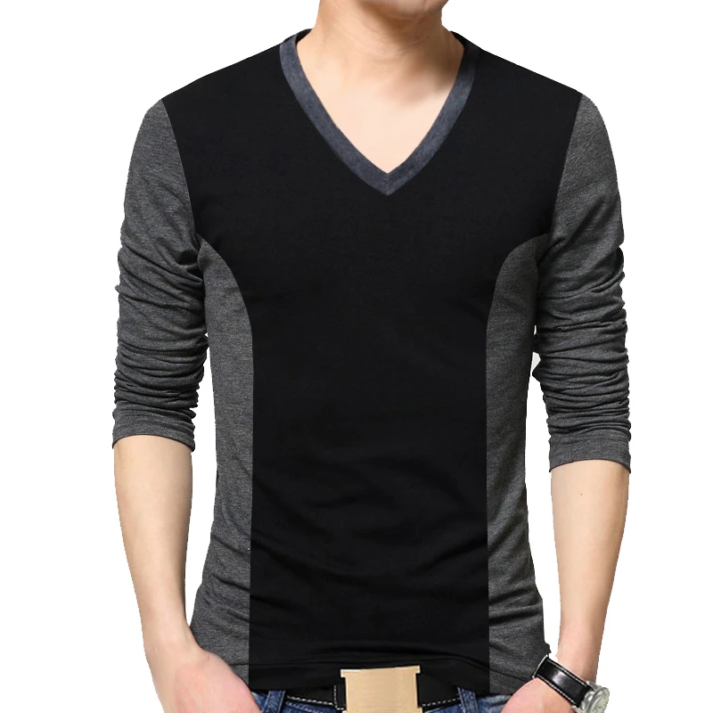 TFETTERS Top Brand Autumn Vintage Men T-shirt Long Sleeve Patchwork Black&gray V Neck T Shirts for Men Teeshirt Plus Size M-5XL
TFETTERS Top Brand Autumn Vintage Men T-shirt Long Sleeve Patchwork Black&gray V Neck T Shirts for Men Teeshirt Plus Size M-5XL
