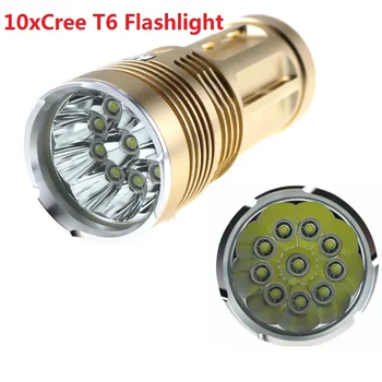 

20000 lumens SKYRAY King 10T6 Waterproof LED flashlight 10x CREE XM-L T6 LED Bike Lamp Torch For Camping,Hiking Hunting Work