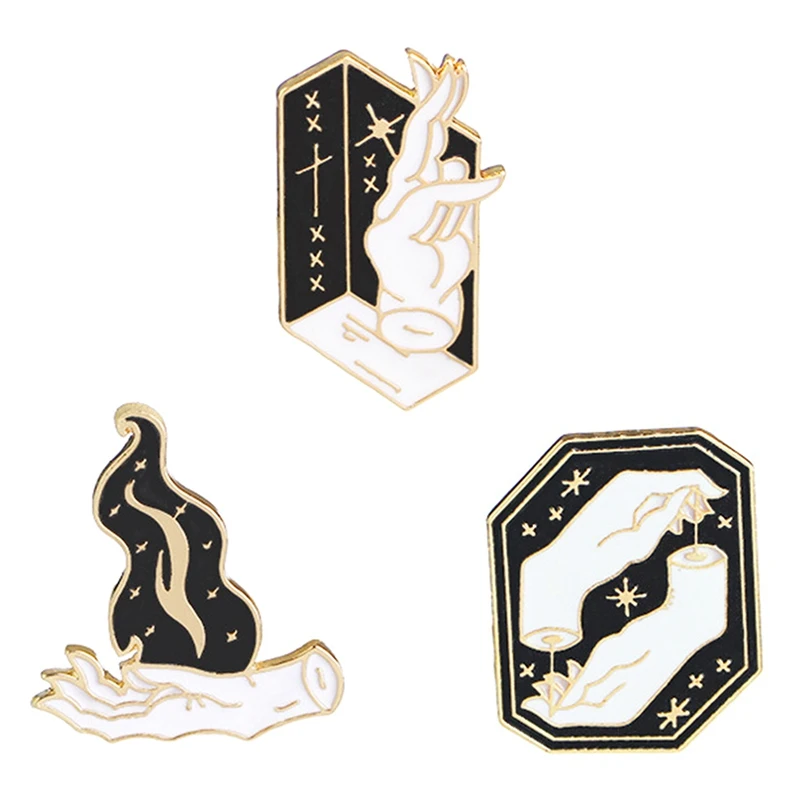 New Sorcerer Finger Brooch Jewelry Black Witch And Manual Flame Enamel Pin Black And White Hand Pins Shirt Denim Clothes Badge
New Sorcerer Finger Brooch Jewelry Black Witch And Manual Flame Enamel Pin Black And White Hand Pins Shirt Denim Clothes Badge