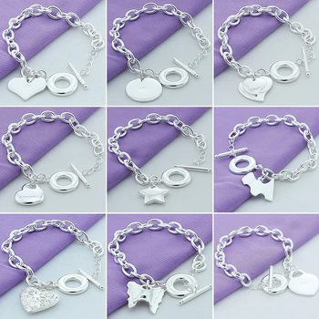 Classic Jewelry 925 Silver Bracelet Fashion Heart Round Link Chain Bracelet For Women Men Trendy Jewelry
Classic Jewelry 925 Silver Bracelet Fashion Heart Round Link Chain Bracelet For Women Men Trendy Jewelry