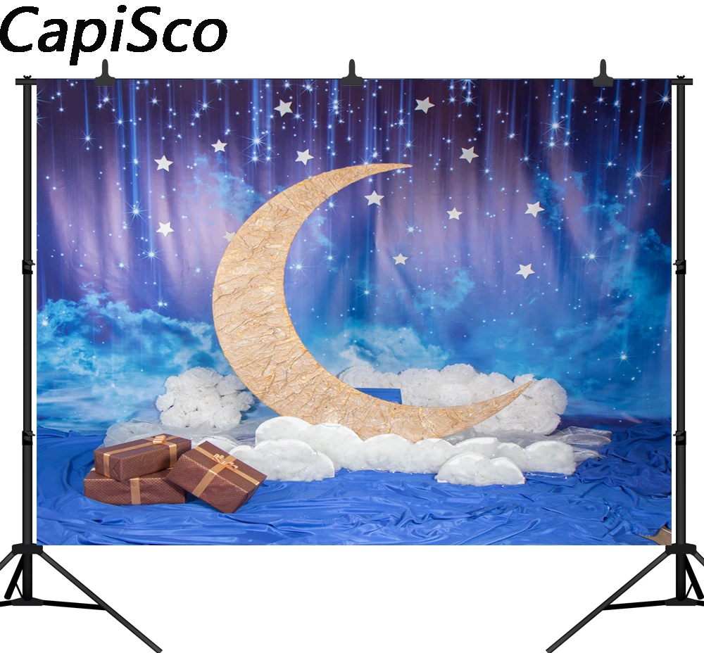 Capisco Moon Model night sky stars Cotton Clouds Baby Photography Backgrounds Customized Photographic Backdrops For Photo Studio
Capisco Moon Model night sky stars Cotton Clouds Baby Photography Backgrounds Customized Photographic Backdrops For Photo Studio