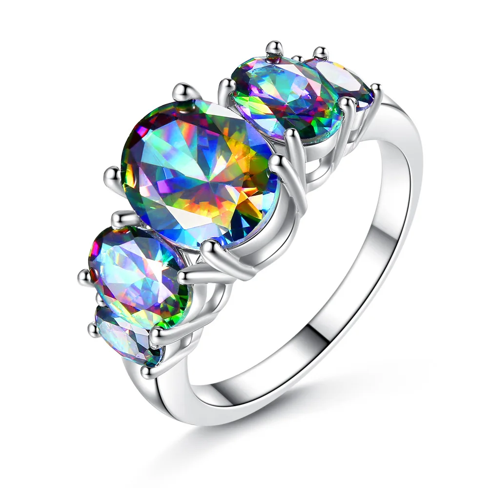 Exquisite Zircon Colorful Oval Rings lady Different Occasion Silver color Ring Valentine's Day Hot sale Accessories Dropshipping
Exquisite Zircon Colorful Oval Rings lady Different Occasion Silver color Ring Valentine's Day Hot sale Accessories Dropshipping