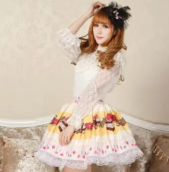 Lolita Sweet Light Yellow Original Design Cake and Strawberry Printed Girl's Short Cute Skirt
Lolita Sweet Light Yellow Original Design Cake and Strawberry Printed Girl's Short Cute Skirt