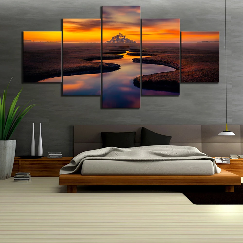 5 Pieces Wasteland and River Canvas Art Wall Paintings for Home Decor Sunset Landscape Oil Paintings
5 Pieces Wasteland and River Canvas Art Wall Paintings for Home Decor Sunset Landscape Oil Paintings