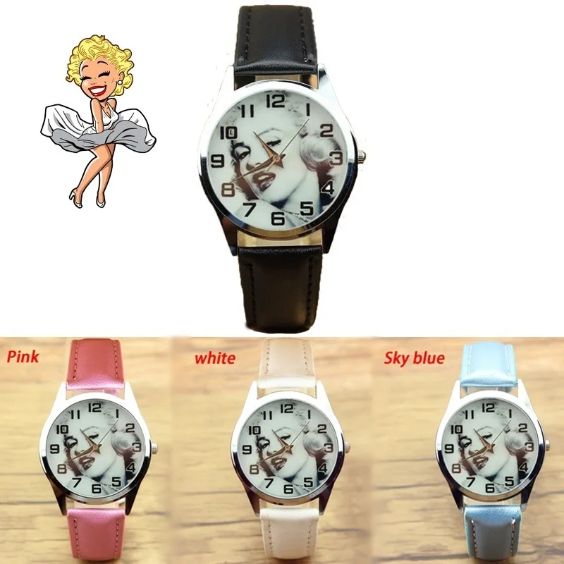NEW Cartoon Marilyn Monroe style Children's Watches Kids Student boys girls Quartz Leather strap Wrist Watch
NEW Cartoon Marilyn Monroe style Children's Watches Kids Student boys girls Quartz Leather strap Wrist Watch