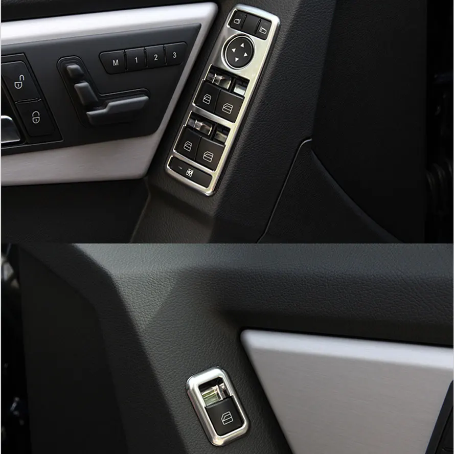 Chrome-Window-Car-Interior-Trim-Lift-Switch-Button-Covers-Cover-For-GLK-ML-E-Class-A180 (2)