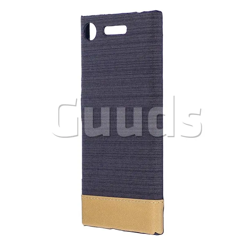 Canvas Cloth Coated Plastic Back Cover for Sony Xperia XZ1 - Black