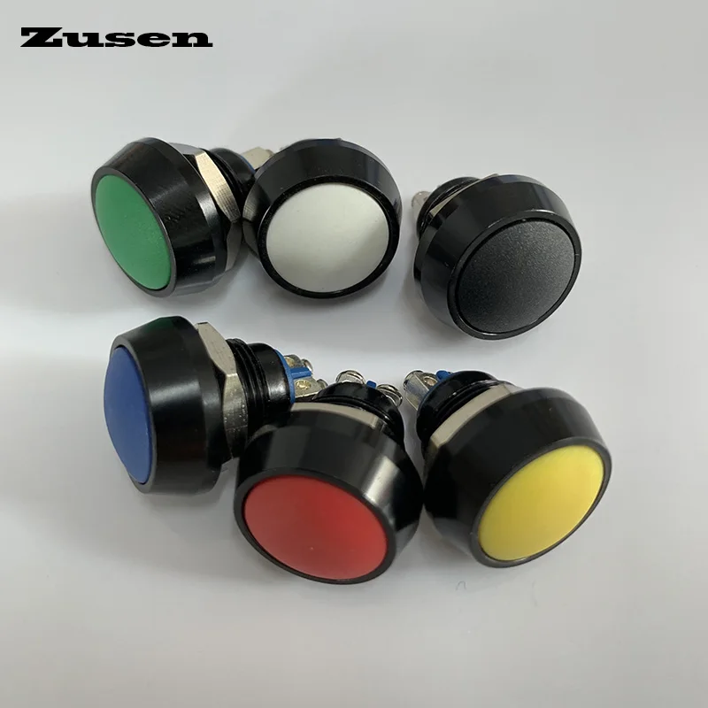 

Zusen 12mm (ZS12B-10/CA) colors hat black alumina 1NO dome head momentary micro switch Push Button Switch