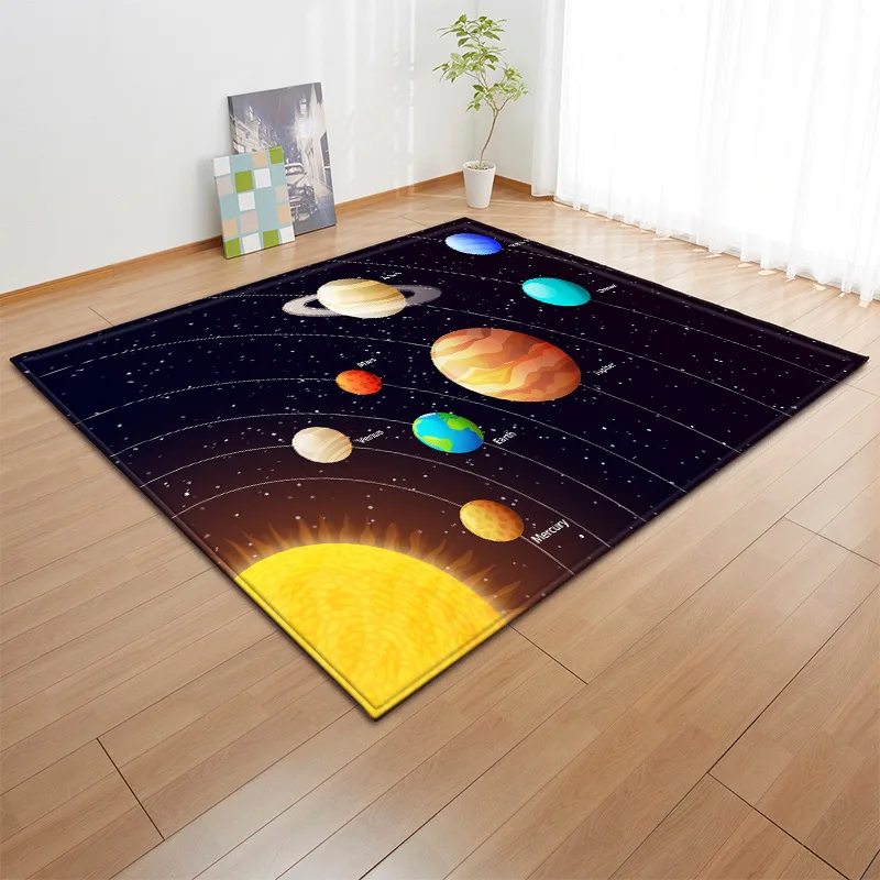 

Modern Cosmic starry sky Printed Carpets For Living Room Area Rugs Bedroom Soft Carpet Rectangular Floor Mat Home Decoar Tapetes