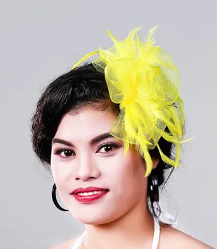 Free shipping Women Fancy Feather Fascinator Hat yellow Wedding Hat and Fascinators Net Hair Accessories for Bridal Woman MYQ053
Free shipping Women Fancy Feather Fascinator Hat yellow Wedding Hat and Fascinators Net Hair Accessories for Bridal Woman MYQ053