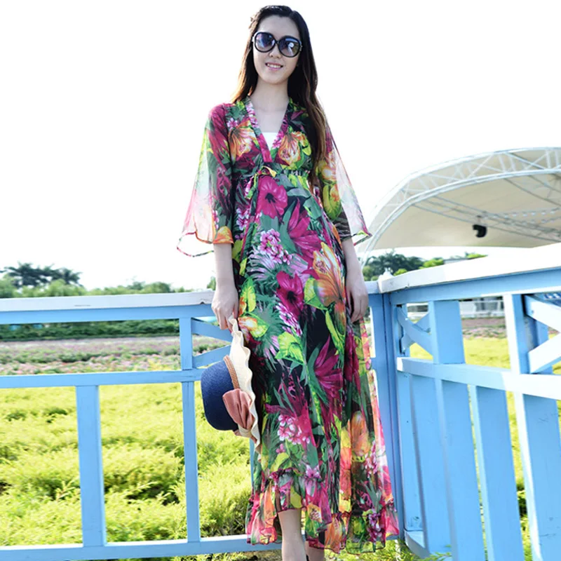 Plus Size Women Dress Elegant Floral Chiffon Long Dress Maxi Dresses for Women Maxi Beach Dress Ruffles Casual Dress
Plus Size Women Dress Elegant Floral Chiffon Long Dress Maxi Dresses for Women Maxi Beach Dress Ruffles Casual Dress