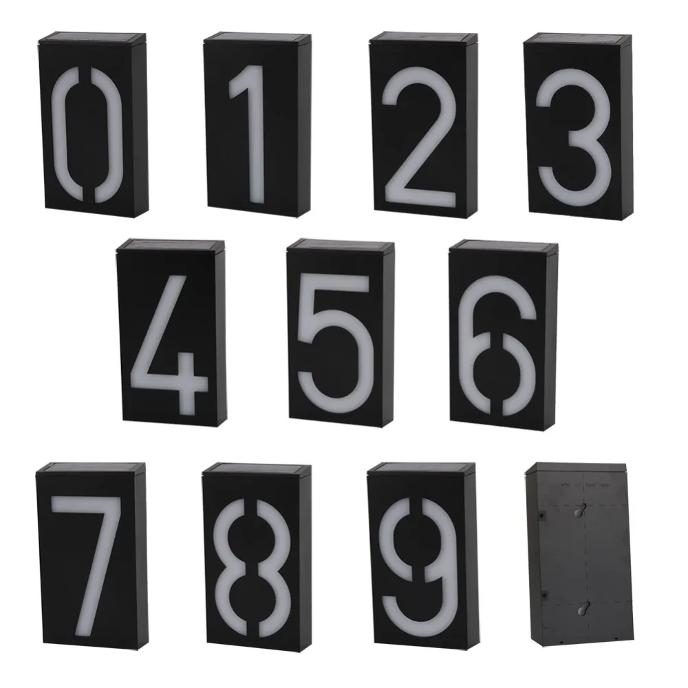 Solar Powered 6 LED Light House Number Hotel Door Address Plaque Number Digits Plate Wall Mounted Doorplate Lamp Porch Lights
Solar Powered 6 LED Light House Number Hotel Door Address Plaque Number Digits Plate Wall Mounted Doorplate Lamp Porch Lights