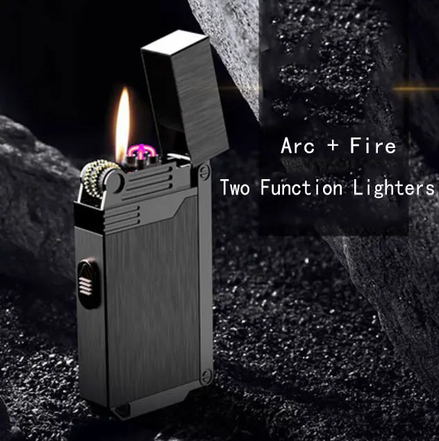 39*70mm Two Function Lighters Plasma Lighter Double Arc Windproof USB Charge Flameless Cigarette Creative Personality Gifts
39*70mm Two Function Lighters Plasma Lighter Double Arc Windproof USB Charge Flameless Cigarette Creative Personality Gifts