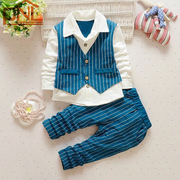 

New 2019 spring autumn cotton fashion baby kids children clothes sets for boys gentleman suits