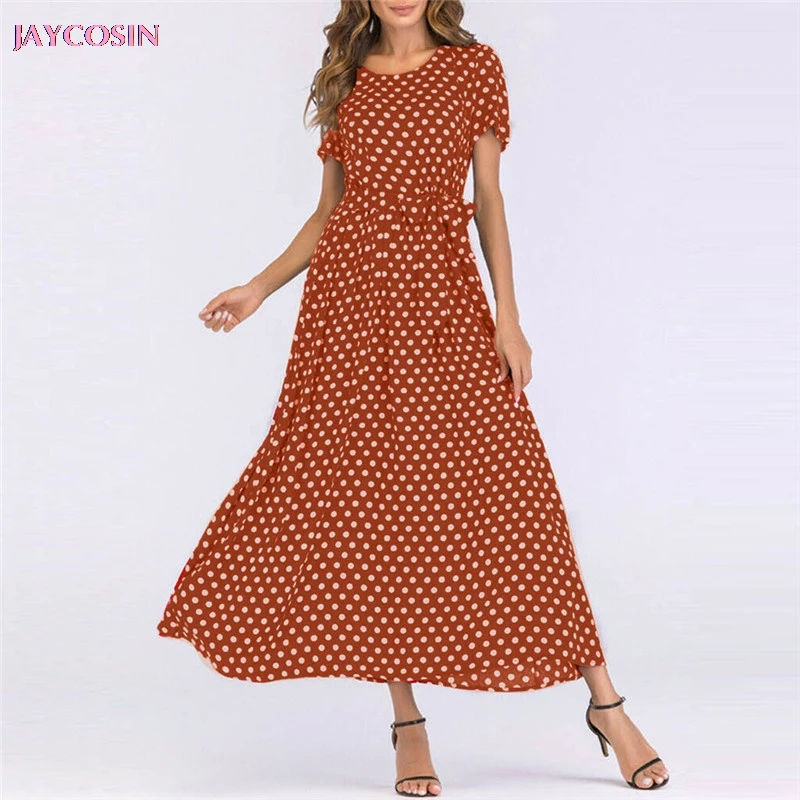 JAYCOSIN 2019 Dress Fashion Women O-Neck Short Sleeve Beach Polka Dot Bandage Long Maxi Beach Dress PLUS Size S- 3XL Drop #0613
JAYCOSIN 2019 Dress Fashion Women O-Neck Short Sleeve Beach Polka Dot Bandage Long Maxi Beach Dress PLUS Size S- 3XL Drop #0613