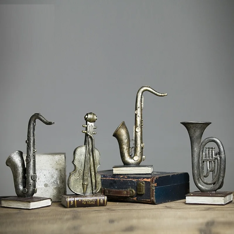 Creative Music Home Furnishing Modern Decor Ornaments Sax Violin Trumpet Instrument Model Resin Crafts Saxophone Figure R1695
Creative Music Home Furnishing Modern Decor Ornaments Sax Violin Trumpet Instrument Model Resin Crafts Saxophone Figure R1695