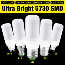 

E27 GU10 G9 E14 B22 E12 220/110V LED lamp 24led 30led 36led 48led 69led spotlight,SMD5730 LED Bulb crystal chandelier corn light