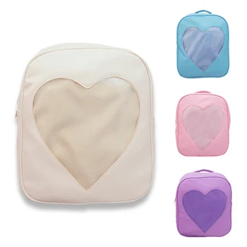 Hot 2019 Candy Color PU Leather Bag DIY Transparent Love Heart Shape Backpack Kawaii Schoolbags For Teenage Girls
Hot 2019 Candy Color PU Leather Bag DIY Transparent Love Heart Shape Backpack Kawaii Schoolbags For Teenage Girls