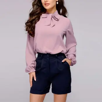 Elegant Office Ladies Laced Bow Stand Collar Long Sleeve Solid Color Blouse Pink Purple Autumn Shirt T7
Elegant Office Ladies Laced Bow Stand Collar Long Sleeve Solid Color Blouse Pink Purple Autumn Shirt T7