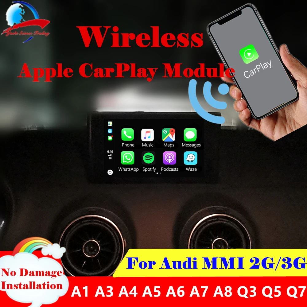 Wireless Apple CarPlay / Android auto(by USB) Box Module for Audi A1 A3 A4 A5 A6 A7 A8 Q3 Q5 Q7 MMI 2G/3G Solution Retrofit
Wireless Apple CarPlay / Android auto(by USB) Box Module for Audi A1 A3 A4 A5 A6 A7 A8 Q3 Q5 Q7 MMI 2G/3G Solution Retrofit