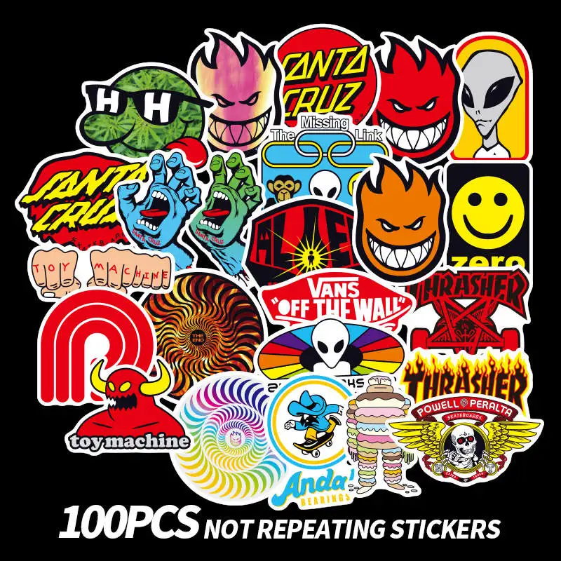 SAILEROAD 100 PCS Skateboard Fashion brand Logo Stickers Waterproof Sticker for Luggage Car Guaitar Skateboard Phone Laptop DIY
SAILEROAD 100 PCS Skateboard Fashion brand Logo Stickers Waterproof Sticker for Luggage Car Guaitar Skateboard Phone Laptop DIY