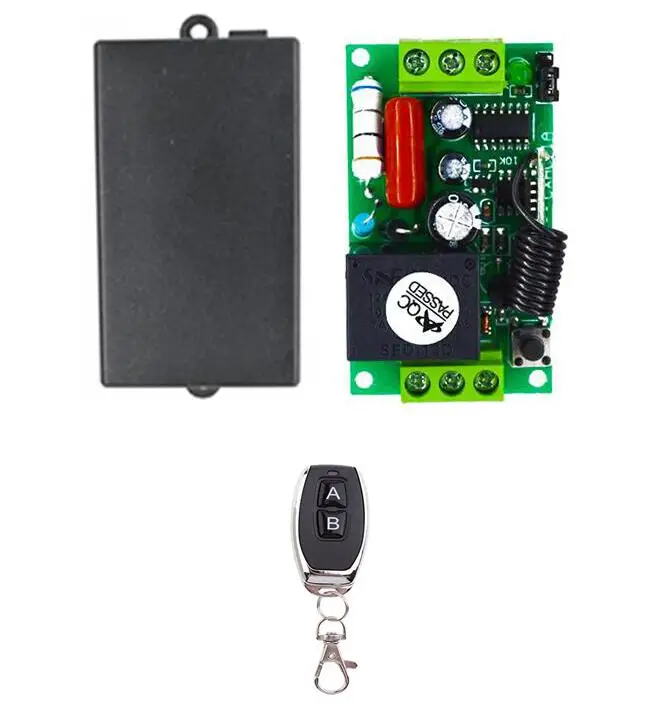 AC 220 V 1 CH RF Wireless Light Remote Control Switch 220V 433 Mhz with 1CH Relay 2-Button Black Transmitter Toggle
AC 220 V 1 CH RF Wireless Light Remote Control Switch 220V 433 Mhz with 1CH Relay 2-Button Black Transmitter Toggle