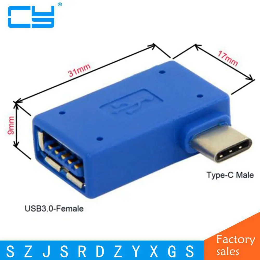 Right Angled 90 Degree USB 3.1 type c USB-C Type-C male to 3.0 A Female OTG Adapter connector converter for Laptop | Электроника