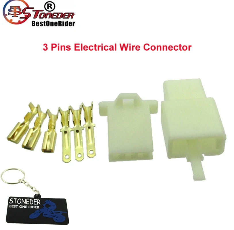 STONEDER 3 Pins Electrical Wire Connector Terminal Harness Plug Socket For Go Kart ATV Scooter Motorcycle Pit Pocket Mini Bike
STONEDER 3 Pins Electrical Wire Connector Terminal Harness Plug Socket For Go Kart ATV Scooter Motorcycle Pit Pocket Mini Bike