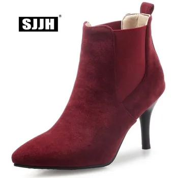 SJJH Women Stiletto Ankle Boots with Point Toe Flock Elastic Short Plush Chelsea Boots Winter Fashion Shoes Large Size A1019
SJJH Women Stiletto Ankle Boots with Point Toe Flock Elastic Short Plush Chelsea Boots Winter Fashion Shoes Large Size A1019