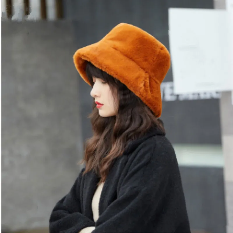 Faux fur Winter Bucket Hat For Women High Quality Solid Artificial Fur Warm Female Cap Outdoor Sunscreen Sun Hat Panama Lady Cap 
Faux fur Winter Bucket Hat For Women High Quality Solid Artificial Fur Warm Female Cap Outdoor Sunscreen Sun Hat Panama Lady Cap