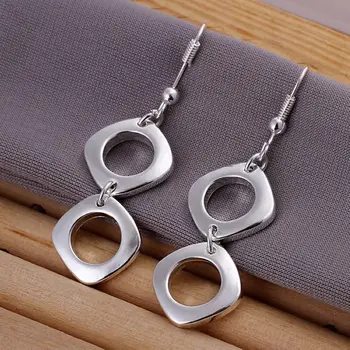 Silver color creative personality minimalist fashion Double Quartet earrings Simple circular shape silver earrings E024
Silver color creative personality minimalist fashion Double Quartet earrings Simple circular shape silver earrings E024