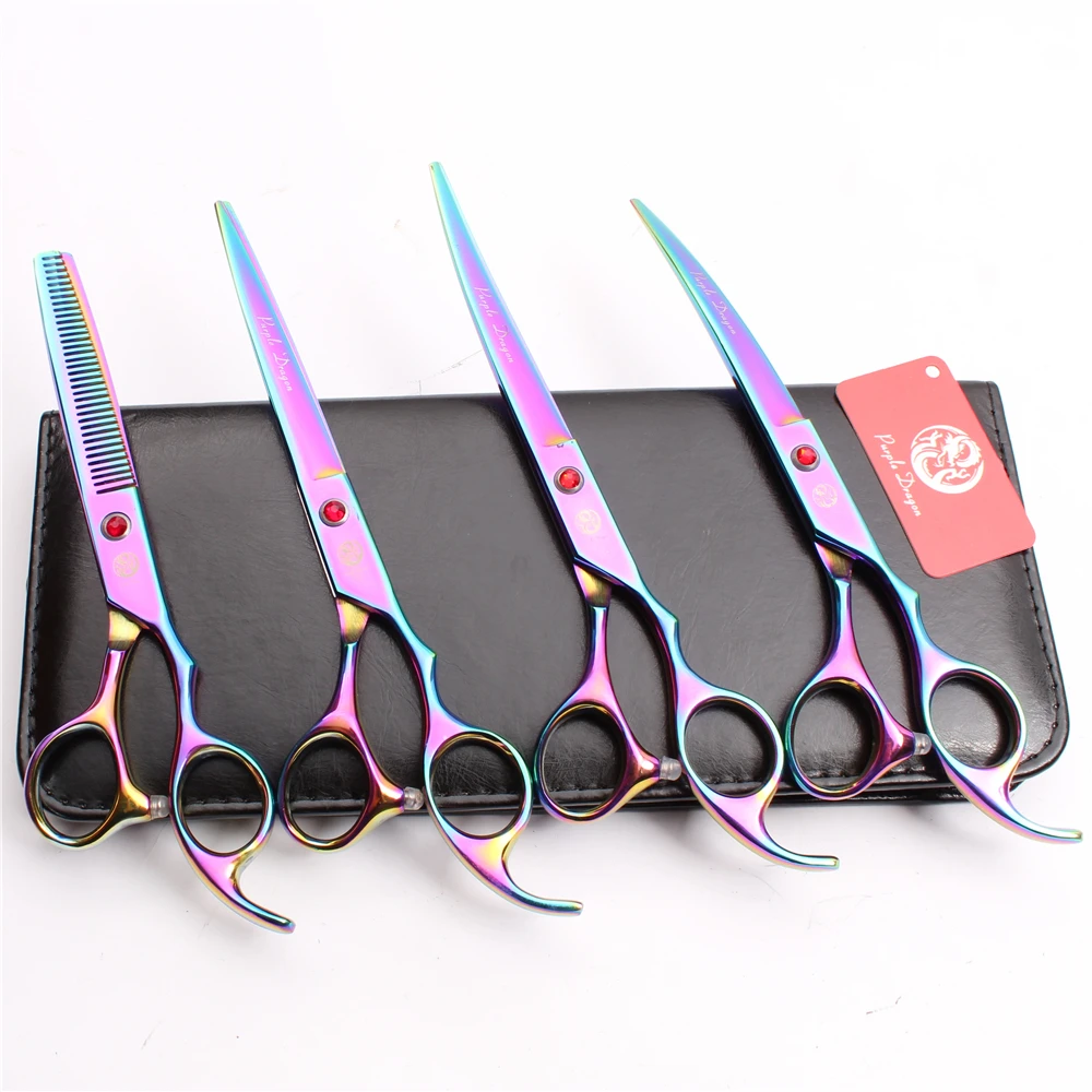 Z3003 4Pcs Set 7'' Multicolor Pets Hair Suit Cutting Shears + Thinning Scissors + Professional Dogs Cats Up/Down Curved Shears
Z3003 4Pcs Set 7'' Multicolor Pets Hair Suit Cutting Shears + Thinning Scissors + Professional Dogs Cats Up/Down Curved Shears