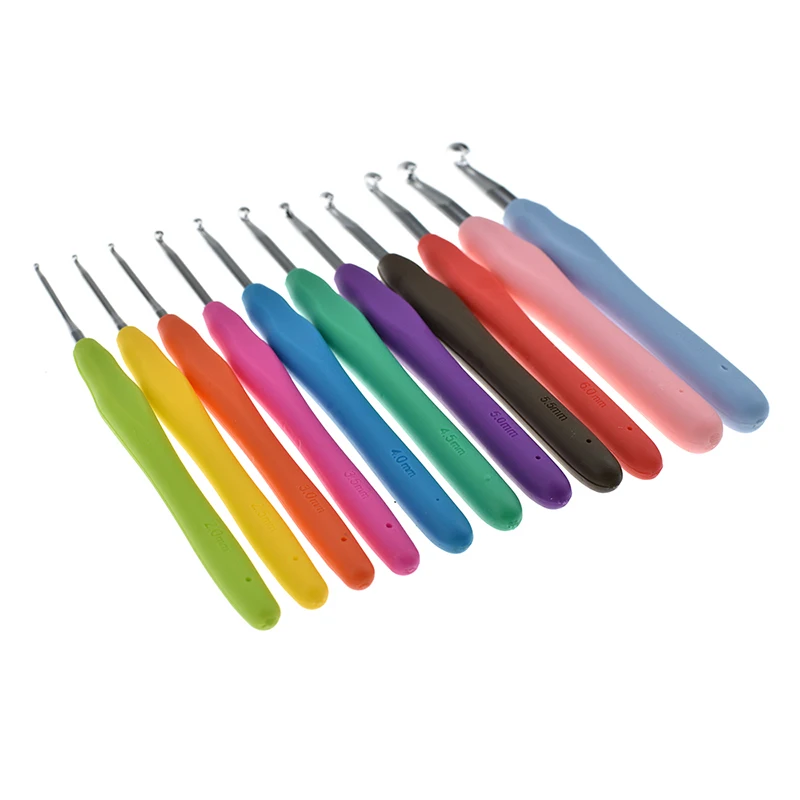 New-12pcs-Mix-Crochet-Hooks-Set-Ergonomic-Handles-With-10-pcs-Knitting-Clips-Yarn-Needles-Crochet (2)