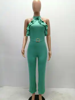 2019 Summer Women Halter Cold Shoulder Wide Leg Jumpsuit Sexy V-Neck Classy Rompers Office Lady Ruffles Solid Office Overalls
2019 Summer Women Halter Cold Shoulder Wide Leg Jumpsuit Sexy V-Neck Classy Rompers Office Lady Ruffles Solid Office Overalls