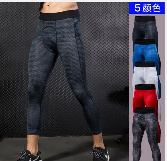 Мужчины/для фитнеса Бег Training Quick Dry эластичные узкие укороченные Штаны |