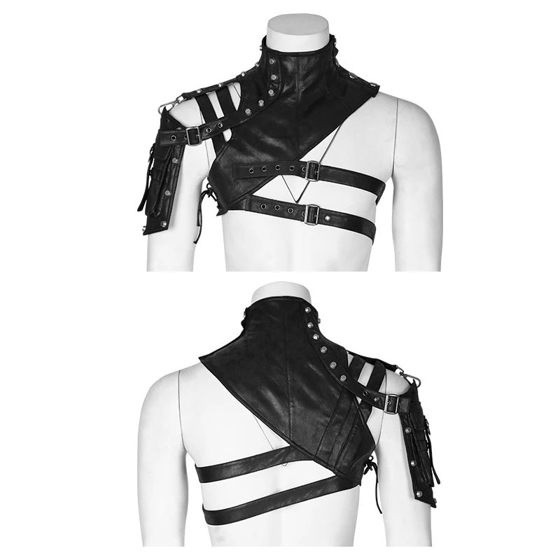 Steampunk Heavy Synthetic Leather Accessory High Collar Cape Pocket Sexy Sets Punk Black Military Handsome One Shoulder Armor
Steampunk Heavy Synthetic Leather Accessory High Collar Cape Pocket Sexy Sets Punk Black Military Handsome One Shoulder Armor
