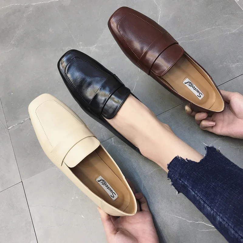 Solid Shallow Mouth Square Toe 2019 Women Shoes British Style Low Heels Dress Retro Casual Preppy Woman Leather Nurse Flat
Solid Shallow Mouth Square Toe 2019 Women Shoes British Style Low Heels Dress Retro Casual Preppy Woman Leather Nurse Flat