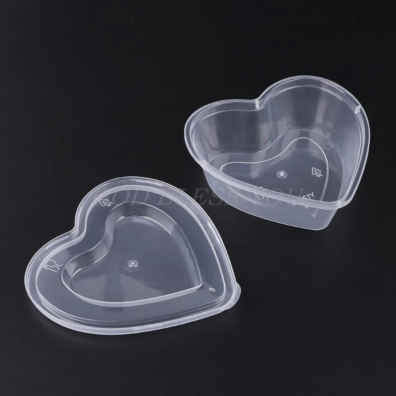 5Pcs/Set Heart Shape Clear Plastic Sauce Chutney Cups Food Container Slime Storage Box Case with Lid 120ml
5Pcs/Set Heart Shape Clear Plastic Sauce Chutney Cups Food Container Slime Storage Box Case with Lid 120ml