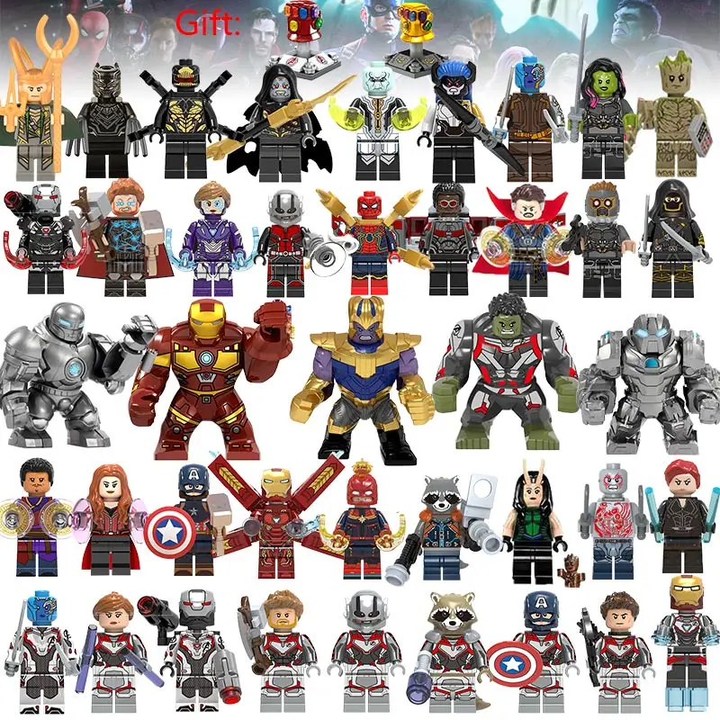 41Pcs/lot Super Heroes Building Blocks lEGOED Marvel Avengers 4 Captain Wasp figures Hulk Spiderman Iron Man Thanos Endgame Toys
41Pcs/lot Super Heroes Building Blocks lEGOED Marvel Avengers 4 Captain Wasp figures Hulk Spiderman Iron Man Thanos Endgame Toys