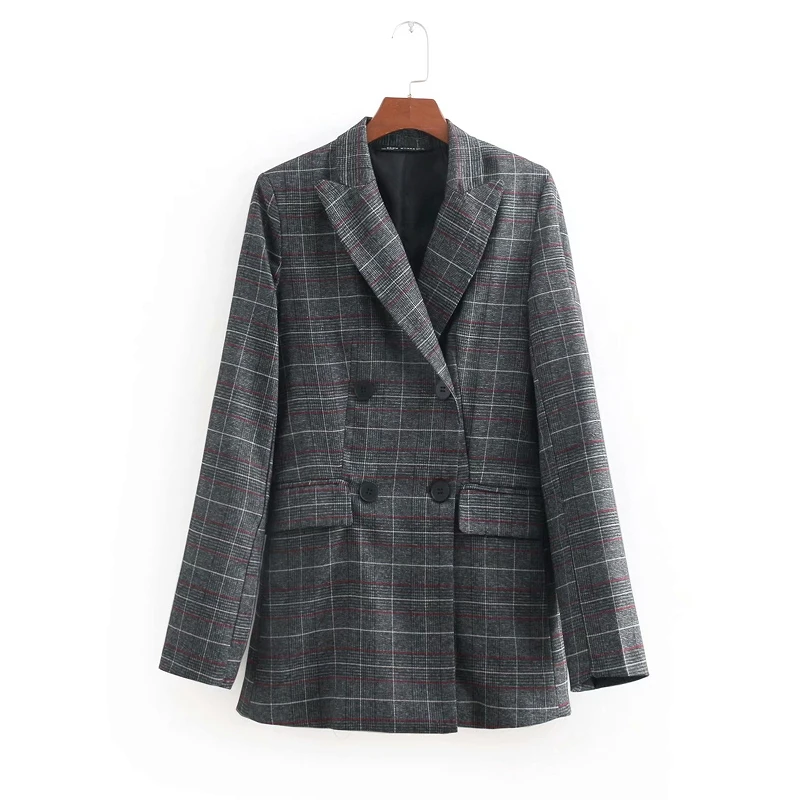 2018 Women Vintage houndstooth plaid long sleeve slimming Suit jacket ladies double breasted Outwear business casual Coat CT100
2018 Women Vintage houndstooth plaid long sleeve slimming Suit jacket ladies double breasted Outwear business casual Coat CT100