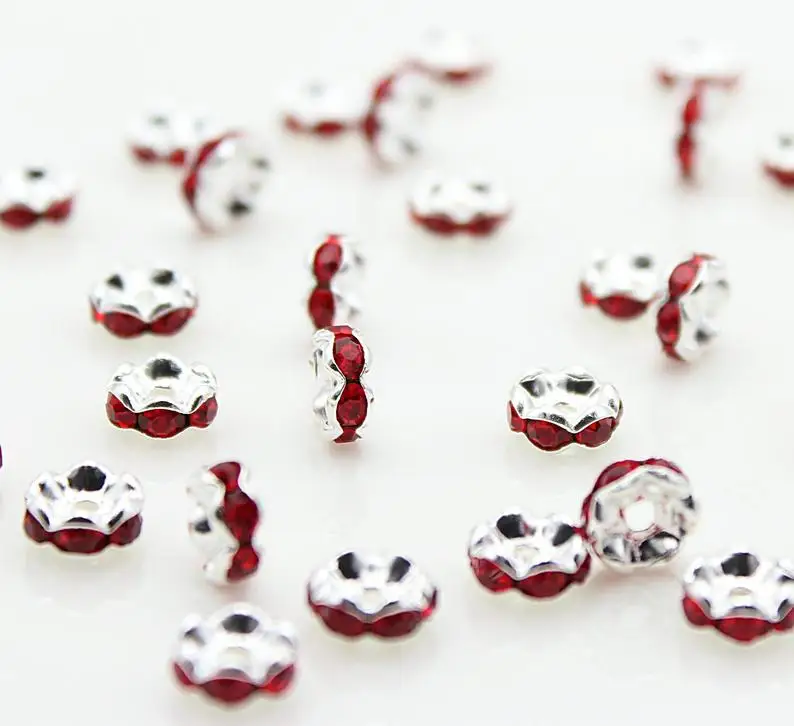 1000Pcs Clear on Silver Czech red Crystal Rhinestone Wavy Rondelle Spacer Beads 8mm
1000Pcs Clear on Silver Czech red Crystal Rhinestone Wavy Rondelle Spacer Beads 8mm