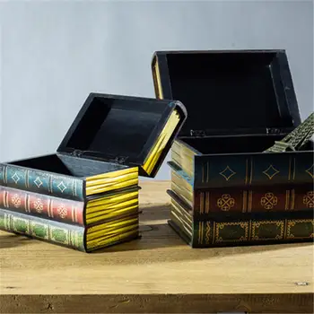 European Style Wooden Jewelry Box Imitation Book Shape Study Room Desktop Model Ornaments Office Organizer Photography Props
European Style Wooden Jewelry Box Imitation Book Shape Study Room Desktop Model Ornaments Office Organizer Photography Props