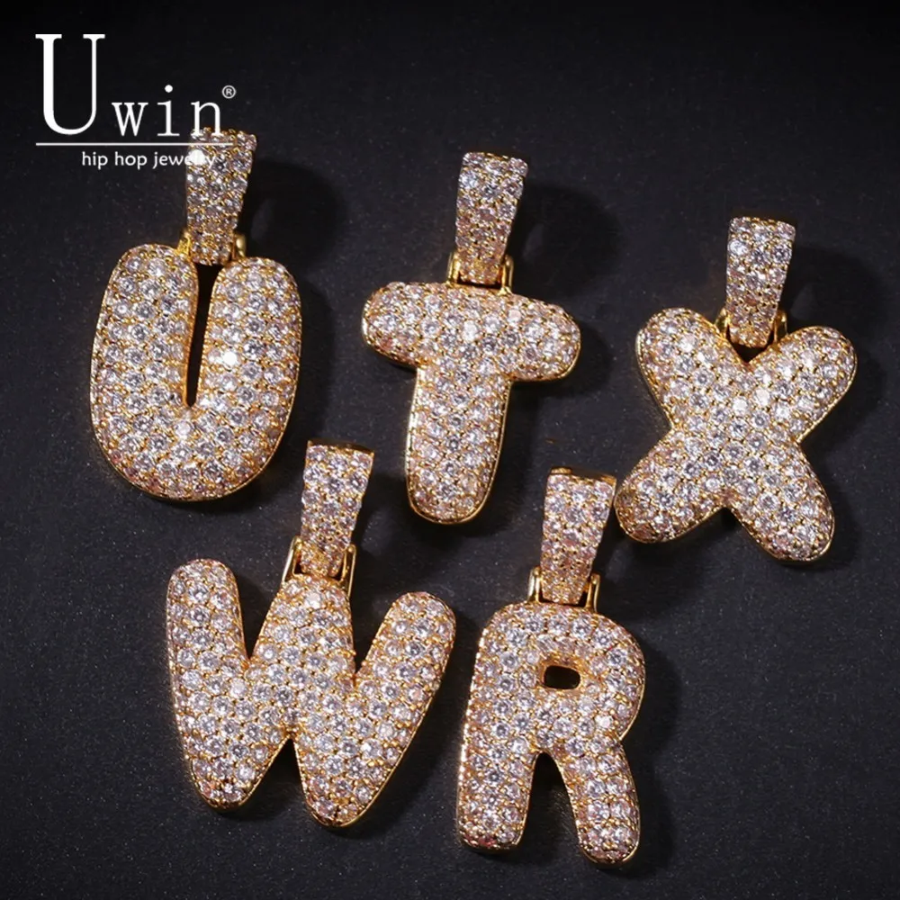 Uwin A-Z Custom Soild Bubble Letters Name Pendant Charm Gold Silver Cubic Zirconia Hip Hop Necklaces Fashion Jewelry
Uwin A-Z Custom Soild Bubble Letters Name Pendant Charm Gold Silver Cubic Zirconia Hip Hop Necklaces Fashion Jewelry