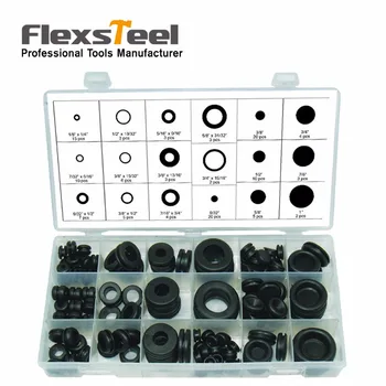 Flexsteel 125 Piece Black Rubber Grommet Assortment Set Plug Wire Ring Assortment Kit Electrical Gasket Tools Washers Seals
Flexsteel 125 Piece Black Rubber Grommet Assortment Set Plug Wire Ring Assortment Kit Electrical Gasket Tools Washers Seals