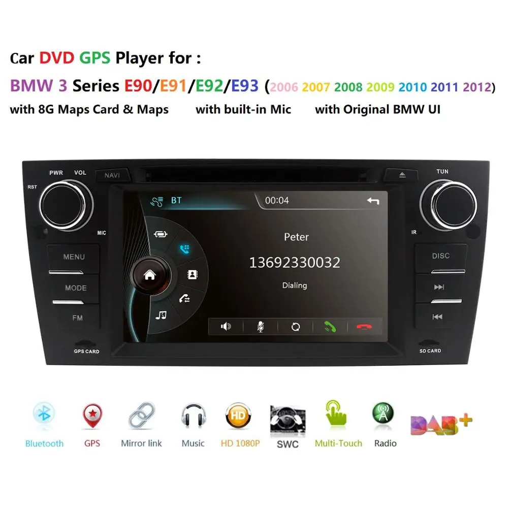 Car multimedia player For BMW E90 E91 E92 E93 Stereo Head Unit 7" Car DVD Player GPS Sat Nav Radio BT USB RDS AM/FM SWC DAB+DVBT
Car multimedia player For BMW E90 E91 E92 E93 Stereo Head Unit 7" Car DVD Player GPS Sat Nav Radio BT USB RDS AM/FM SWC DAB+DVBT