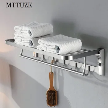MTTUZK DIY 304 stainless steel Bath Towel Rack With Hooks Folding Movable Bath Towel Holder Double Towel Rails Bars
MTTUZK DIY 304 stainless steel Bath Towel Rack With Hooks Folding Movable Bath Towel Holder Double Towel Rails Bars